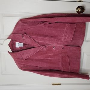Vintage East 5th pink leather suede fitted jacket fully lined size XL